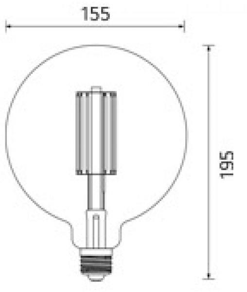 LED-Leuchtmittel Filament G155 Vintage klar dimmbar